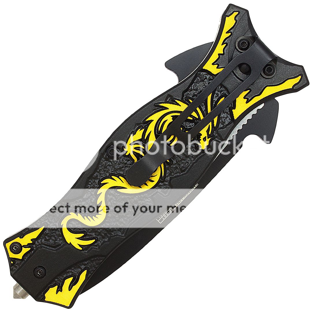 8" GOLD DRAGON TAC FORCE SPRING OPEN ASSISTED FANTASY FOLDING POCKET